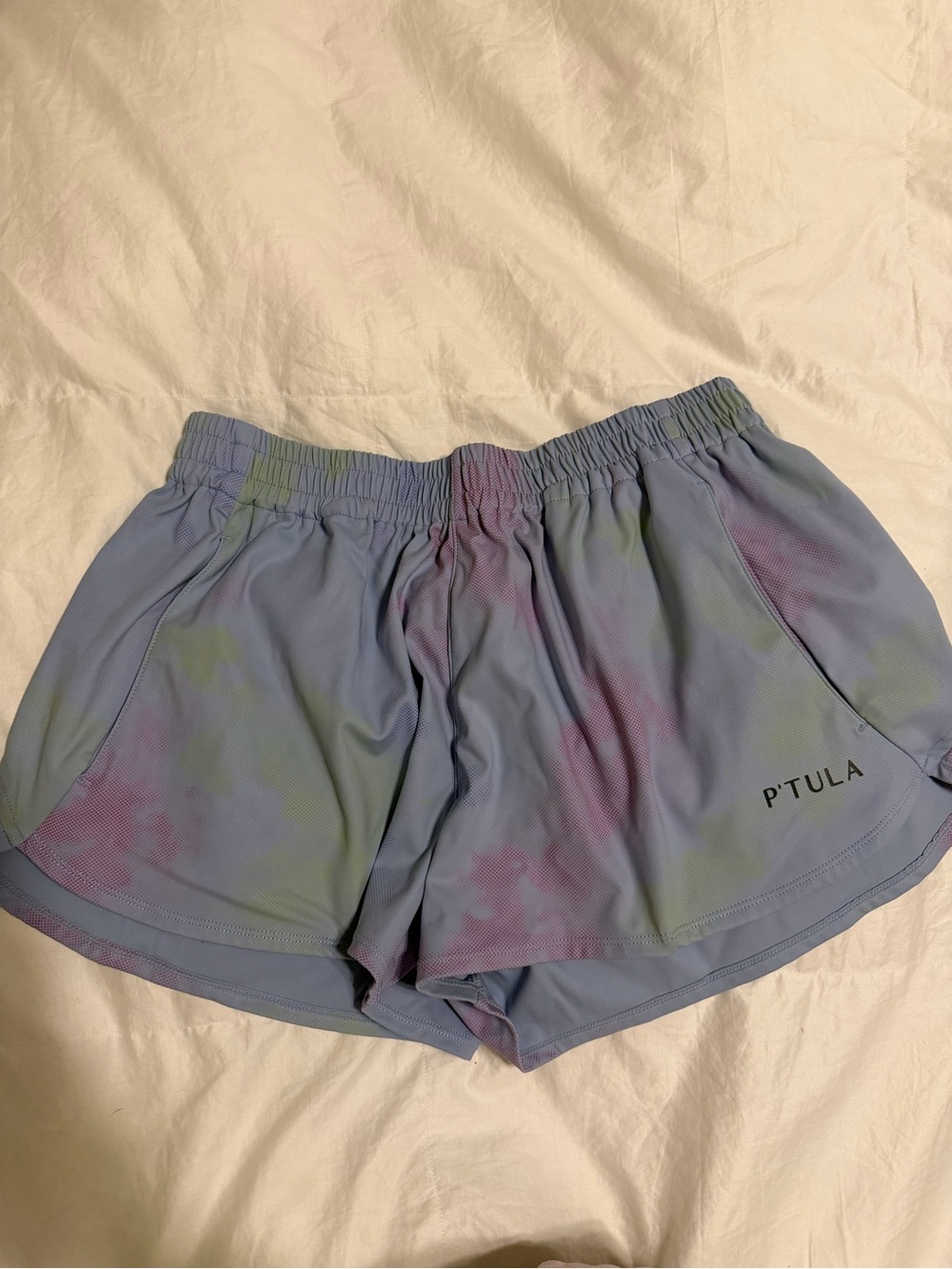 P'Tula Women's Pastel Tie-Dye Running Shorts - Lavender